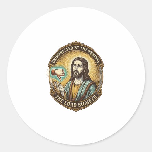 Jesus Dislike Button Social Media Hater Troll Humo Classic Round Sticker