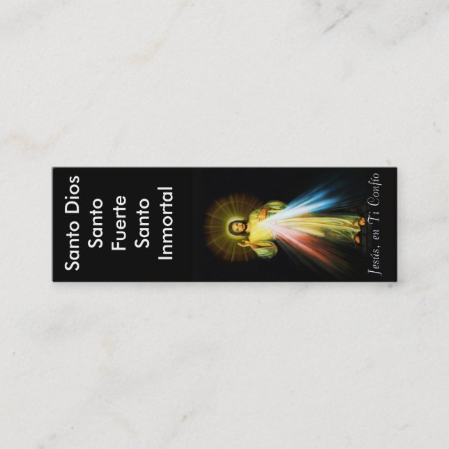 Jesus Divina Misericordia Santo Dios Tarjeta Mini Business Card (Front)