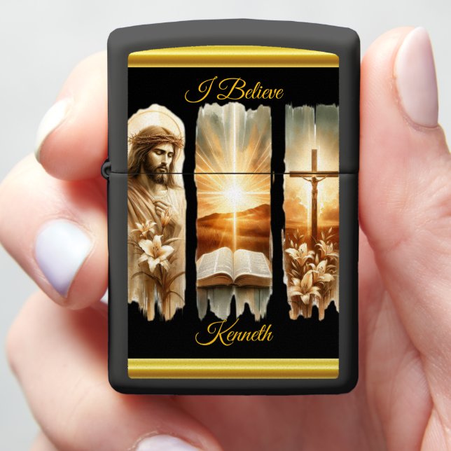 Jesus Divine Light Religious Art Zippo Lighter (In Hand)
