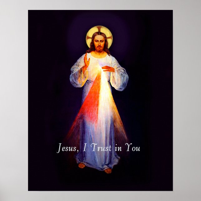 Jesus Divine Mercy 2 Poster - Jesus, I Trust in Yo (Front)