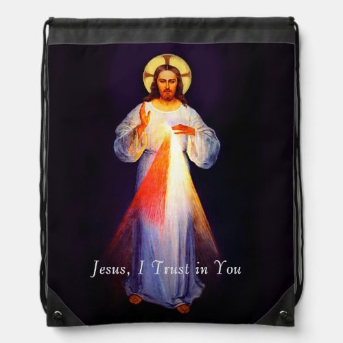 Jesus Divine Mercy Back Pack Drawstring Bag
