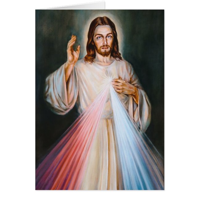 Jesus Divine Mercy Catholic  Funeral Prayer Cards (Front)