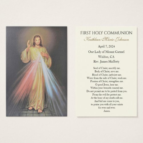 Jesus Divine Mercy First Communion Remembrance 
