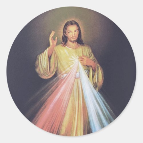 Jesus Divine Mercy First Holy Communion Classic Round Sticker