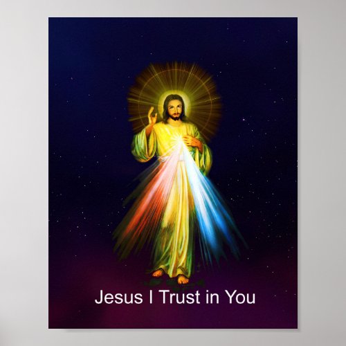 Jesus Divine Mercy I Trust in You English  Poster