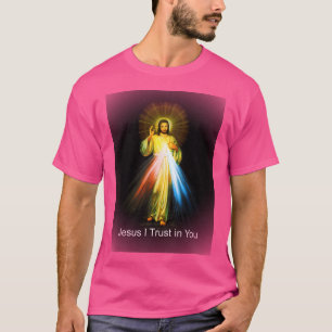 Jesus Divine Mercy I Trust In You Sacred Heart Cat T-Shirt