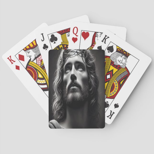  Jesus Divine Shepherd with Tender Gaze Poker Cards (Back)