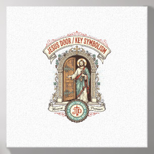 Jesus Door Key Symbolism Jesus Door Key Symbolism  Canvas Photo Tile
