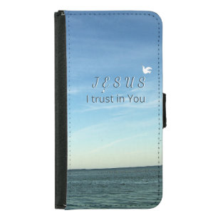 Jesus & Dove Gentle SKy Artwork Samsung Galaxy S5 Wallet Case