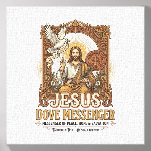 Jesus Dove Messenger Jesus Dove Messenger Christia Canvas Photo Tile