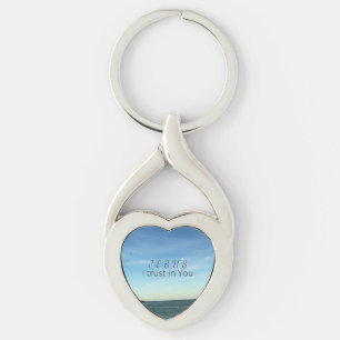 Jesus & Dove Peaceful Christian Faith Sky Art Keychain