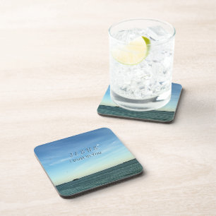 Jesus & Dove Peaceful Christian Sky Art Beverage Coaster