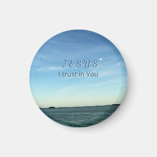 Jesus & Dove Peaceful Christian Sky Inspiration Magnet