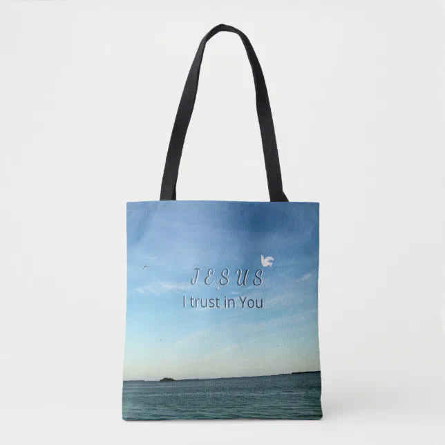 Jesus & Dove Peaceful Sky Artwork Tote Bag | Zazzle