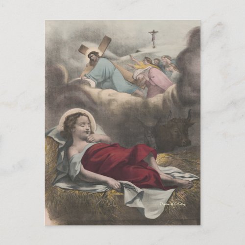 Jesus Dream of Calvary Religous Vintage Postcard