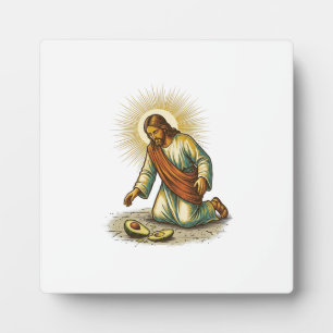 Jesus Dropped Fresh Sliced Avocado Floor Tragic Fo Plaque