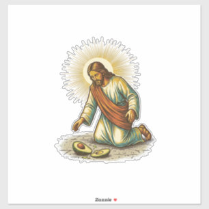 Jesus Dropped Fresh Sliced Avocado Floor Tragic Fo Sticker