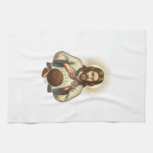 Jesus Dropped Heavy Medicine Ball Toe Pain Gym Hum Kitchen Towel