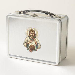 Jesus Dropped Heavy Medicine Ball Toe Pain Gym Hum Metal Lunch Box
