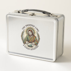 Jesus Dropped Lime Wedge Dirty Floor Tequila Party Metal Lunch Box