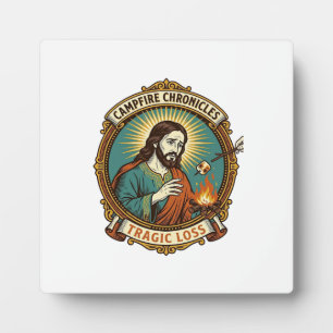 Jesus Dropped Marshmallow Campfire Party Fail Humo Plaque