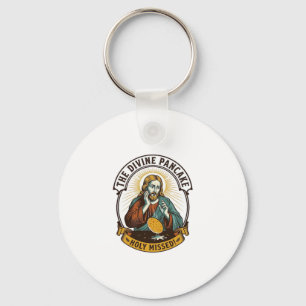 Jesus Dropped Perfect Pancake Flipping Missed Pan Keychain