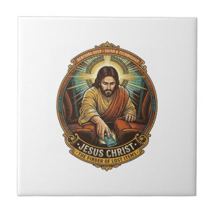 Jesus Dropped Phone Between Car Seats Black Hole H Ceramic Tile
