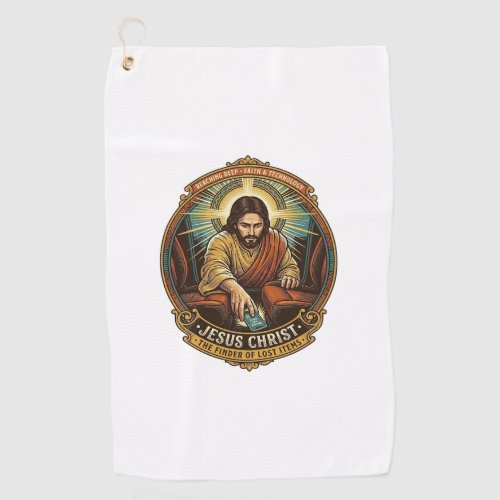 Jesus Dropped Phone Between Car Seats Black Hole H Golf Towel