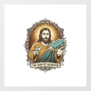 Jesus Dropped Slippery Soap Shower Clumsy Bathroom Floor Decals
