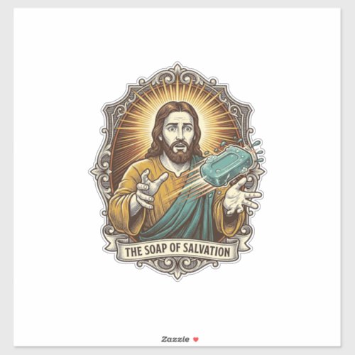 Jesus Dropped Slippery Soap Shower Clumsy Bathroom Sticker