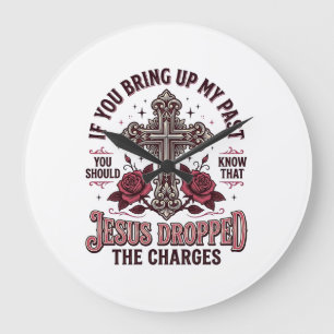 Jesus Dropped The Charges Vintage Cross Shirt Large Clock
