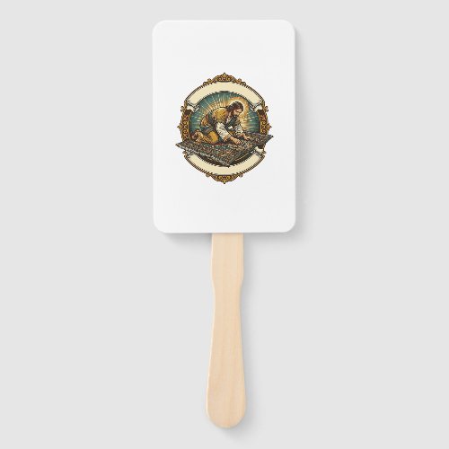 Jesus Dropped Tiny Screw Thick Carpet DIY Humor_1 Hand Fan