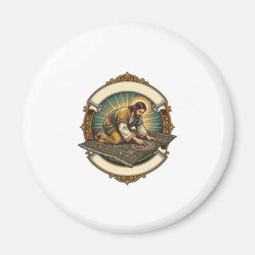 Jesus Dropped Tiny Screw Thick Carpet DIY Humor_1 Magnet