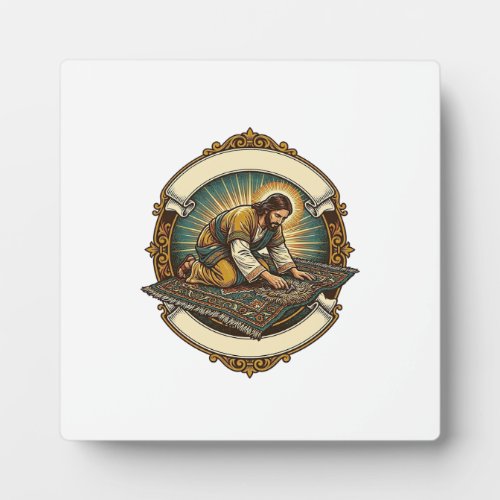Jesus Dropped Tiny Screw Thick Carpet DIY Humor_1 Plaque
