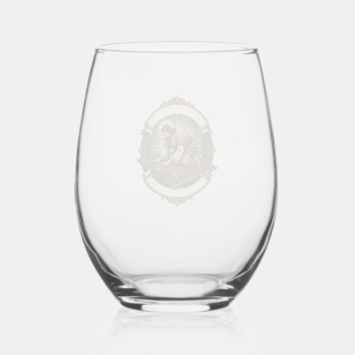 Jesus Dropped Tiny Screw Thick Carpet DIY Humor_1 Stemless Wine Glass