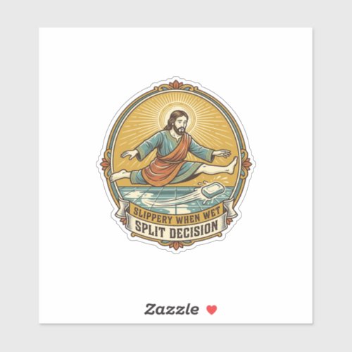Jesus Dropped Wet Soap Sliding Bathroom Floor Clum Sticker