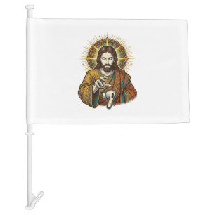 Jesus Dropped Wireless Earbud Under Desk Tech Clum Car Flag