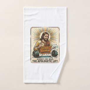 Jesus Dropping Heavy Dumbbell Loudly Gym Lunk Alar Hand Towel