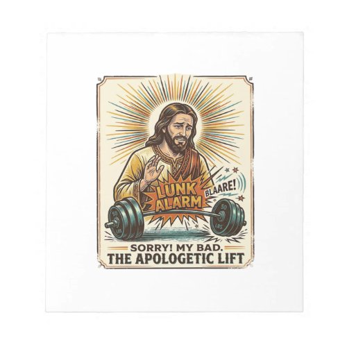 Jesus Dropping Heavy Dumbbell Loudly Gym Lunk Alar Notepad