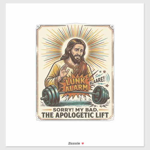 Jesus Dropping Heavy Dumbbell Loudly Gym Lunk Alar Sticker