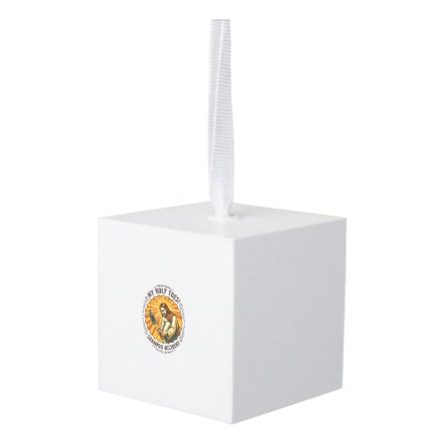 Jesus Dropping Shampoo Bottle On Foot Shower Pain  Cube Ornament