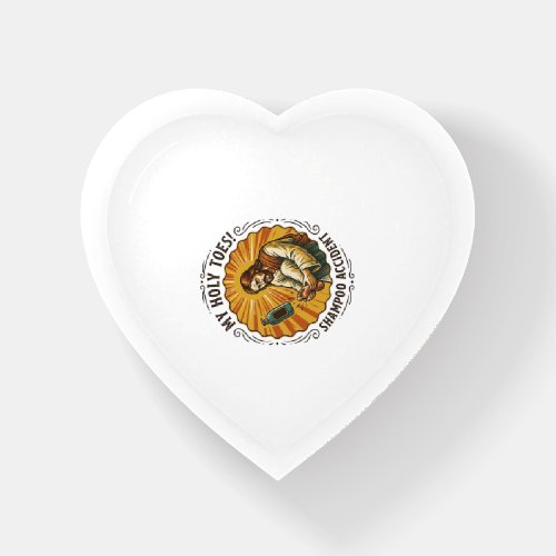 Jesus Dropping Shampoo Bottle On Foot Shower Pain Paperweight