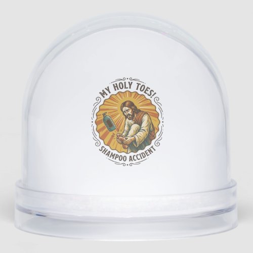 Jesus Dropping Shampoo Bottle On Foot Shower Pain Snow Globe