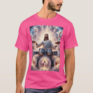 Jesus Drummer Jesus Playing Drums T-Shirt