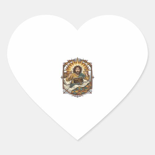 Jesus Drunk Online Shopping Receipt Morning After Heart Sticker