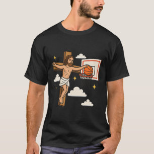 Jesus Dunk Funny Christian Religion Jesus Playing T-Shirt