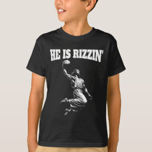 Jesus Dunking Meme Heaven Basketball Dunk He Is Ri T-Shirt