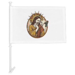 Jesus Earbud Cord Caught Doorknob Ripped Out Gym H Car Flag