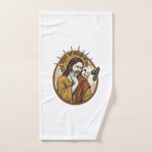 Jesus Earbud Cord Caught Doorknob Ripped Out Gym H Hand Towel