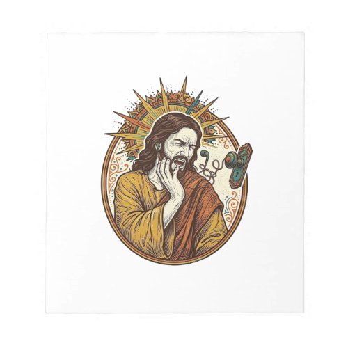 Jesus Earbud Cord Caught Doorknob Ripped Out Gym H Notepad